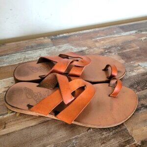 Ancient Greek Sandals Brown Leather Sandals